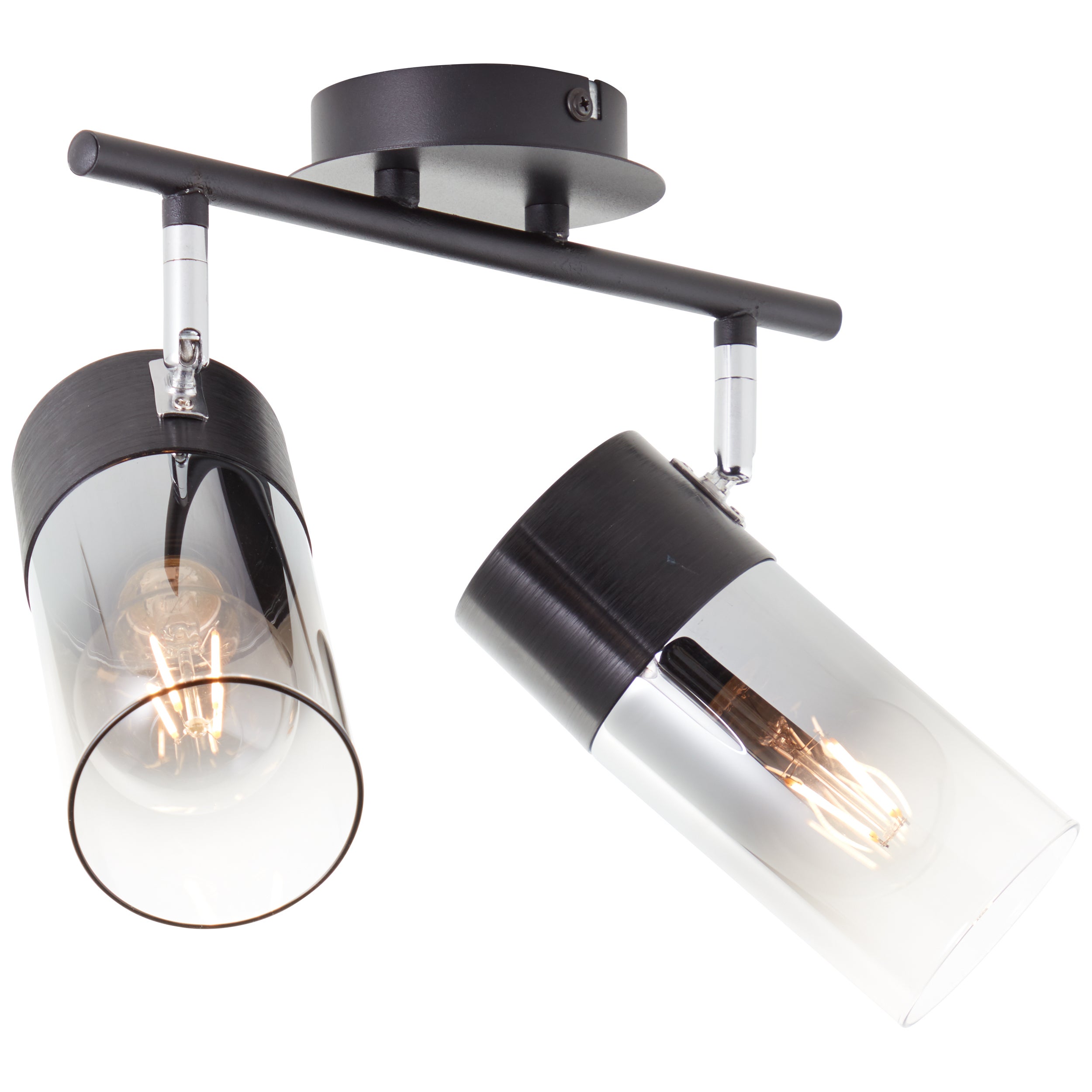 Lampa Brilliant Alia spot bar 2 lampy czarny/dymione szkło drewno/czarny metal 2x A60, E27, 40 W - 3
