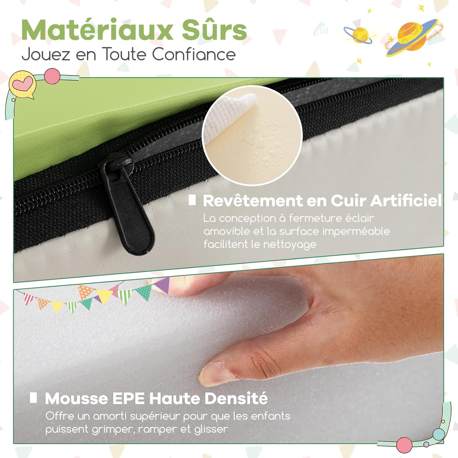 4 Pcs Parcours de Motricité Bébé, Mondule Moticité en Mousse EPE, Revêtement en Simili Cuir, pour Enfants 3 Ans+ ,pour Grimper, Ramper (Rose) - 4