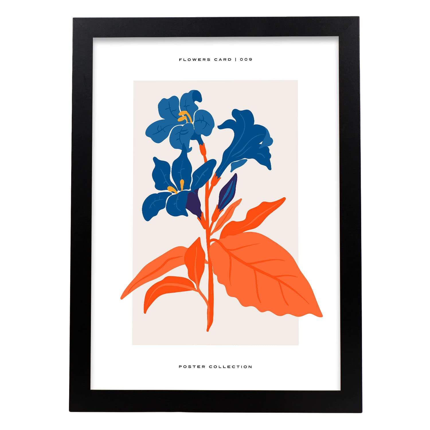 Nacnic póster pop art abstracto. datura ilustraciones artísticas modernas para la decoración de interiores. marco negro - a3