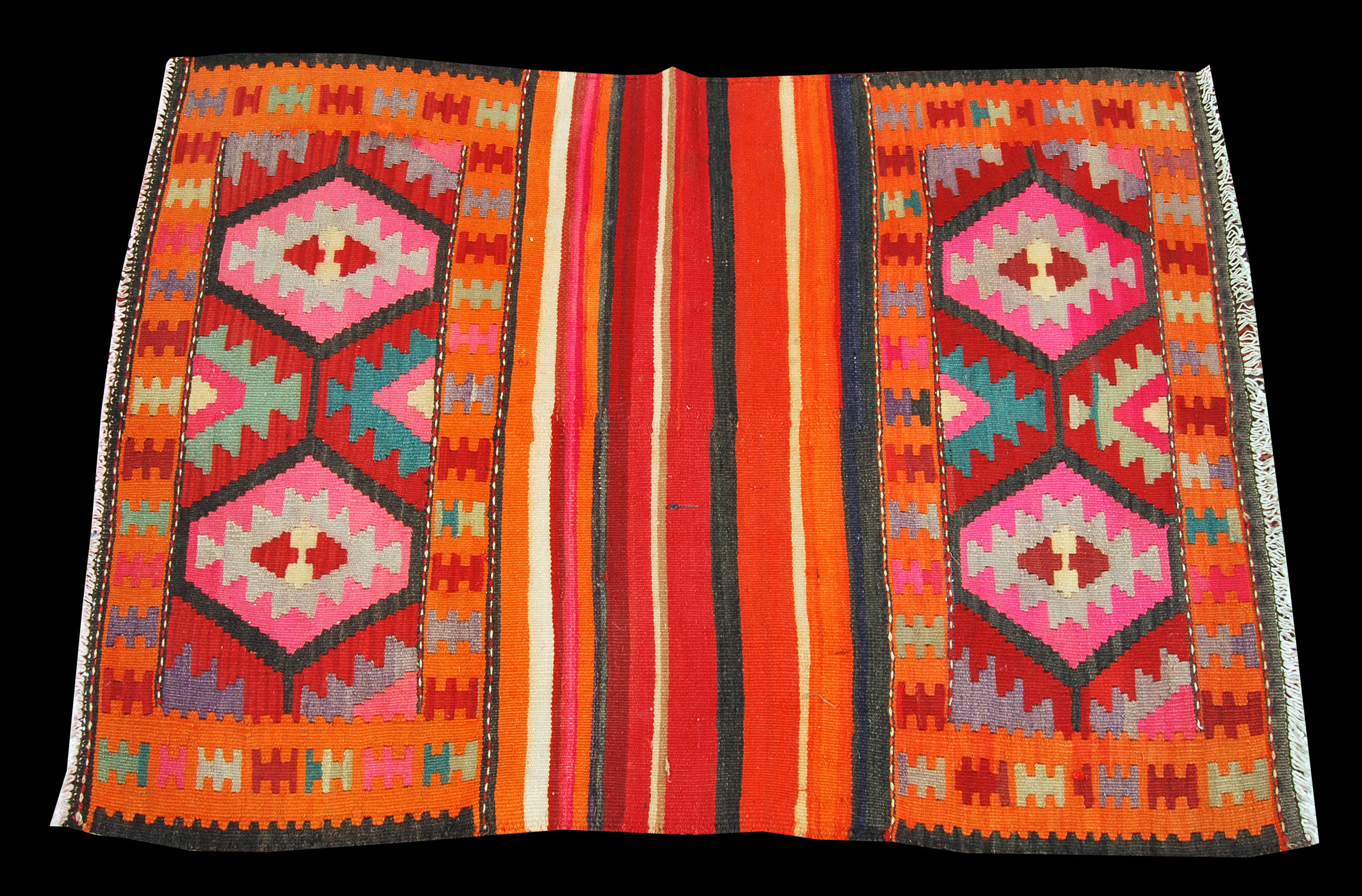 Oryginalny ręcznie tkany kilim/dywan z certyfikatem autentyczności 138x95cm GALLERIAFARAH1970