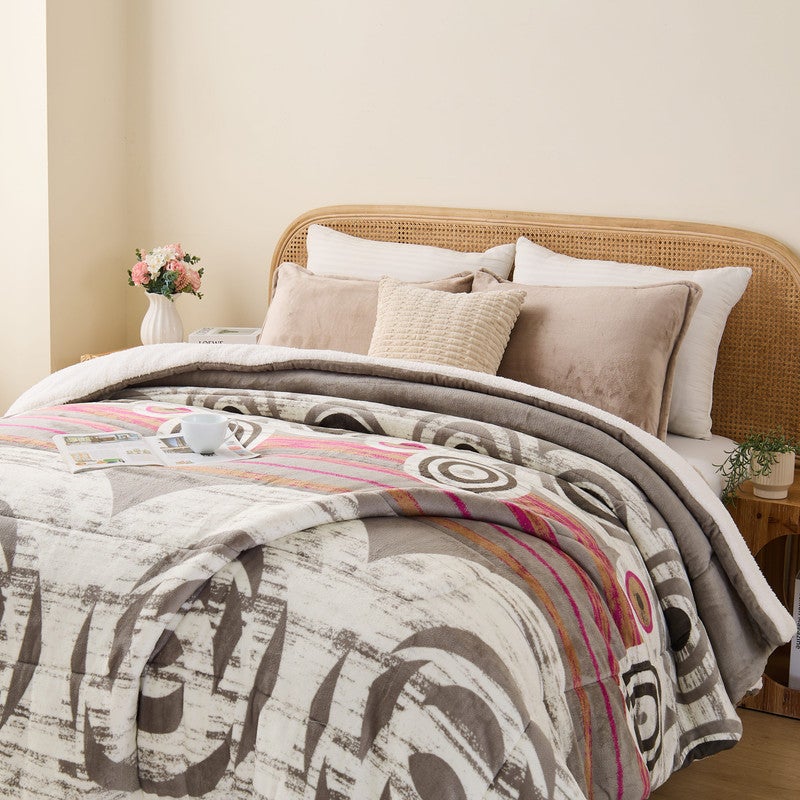 Edredón Grueso con Borrego Sherpa 600 g/m² – Cálido Suave Envolvente – Edredón Invierno - Mandalas Cama 150/160 (250x260) +2 Funda Almohada (50x70) - 3