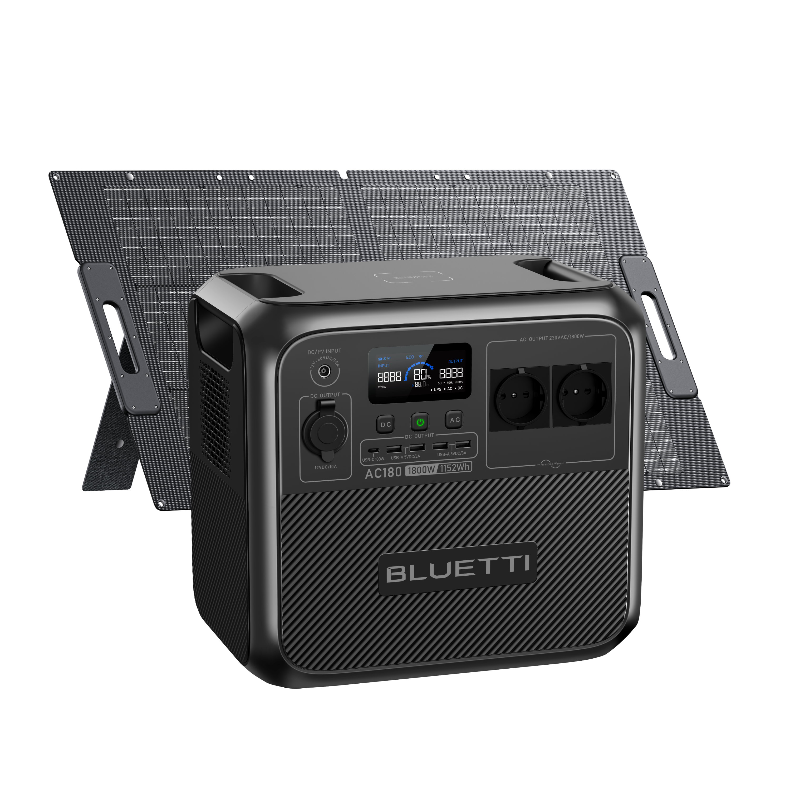BLUETTI Generatore AC180 con Pannello Solare 100W, Batteria LiFePO4 ...