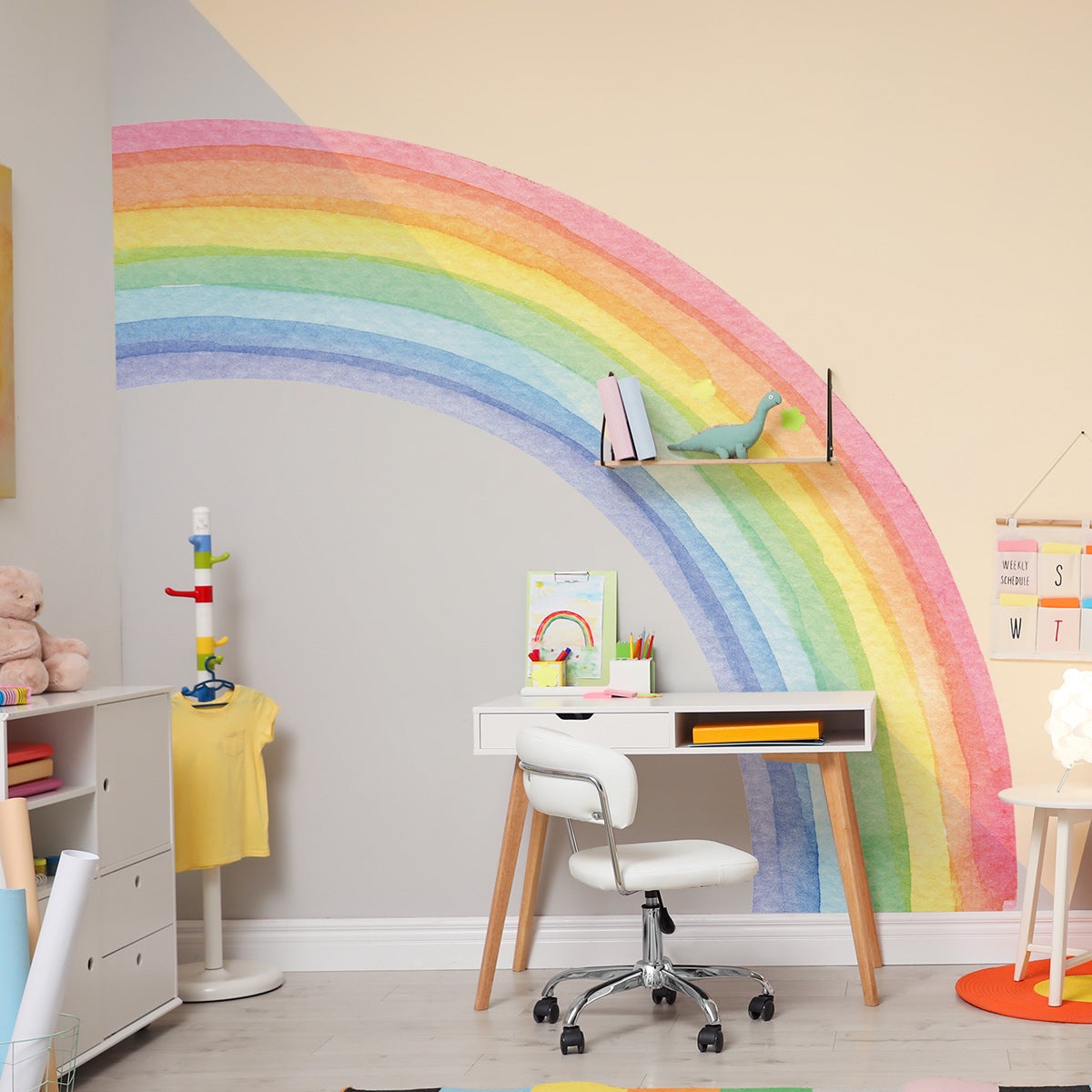 Autocollant mural arc-en-ciel 30 x 40 cm, autocollant amovible DIY, décoration murale pour chambre d'enfant, autocollant mural créatif pour la maison - 3