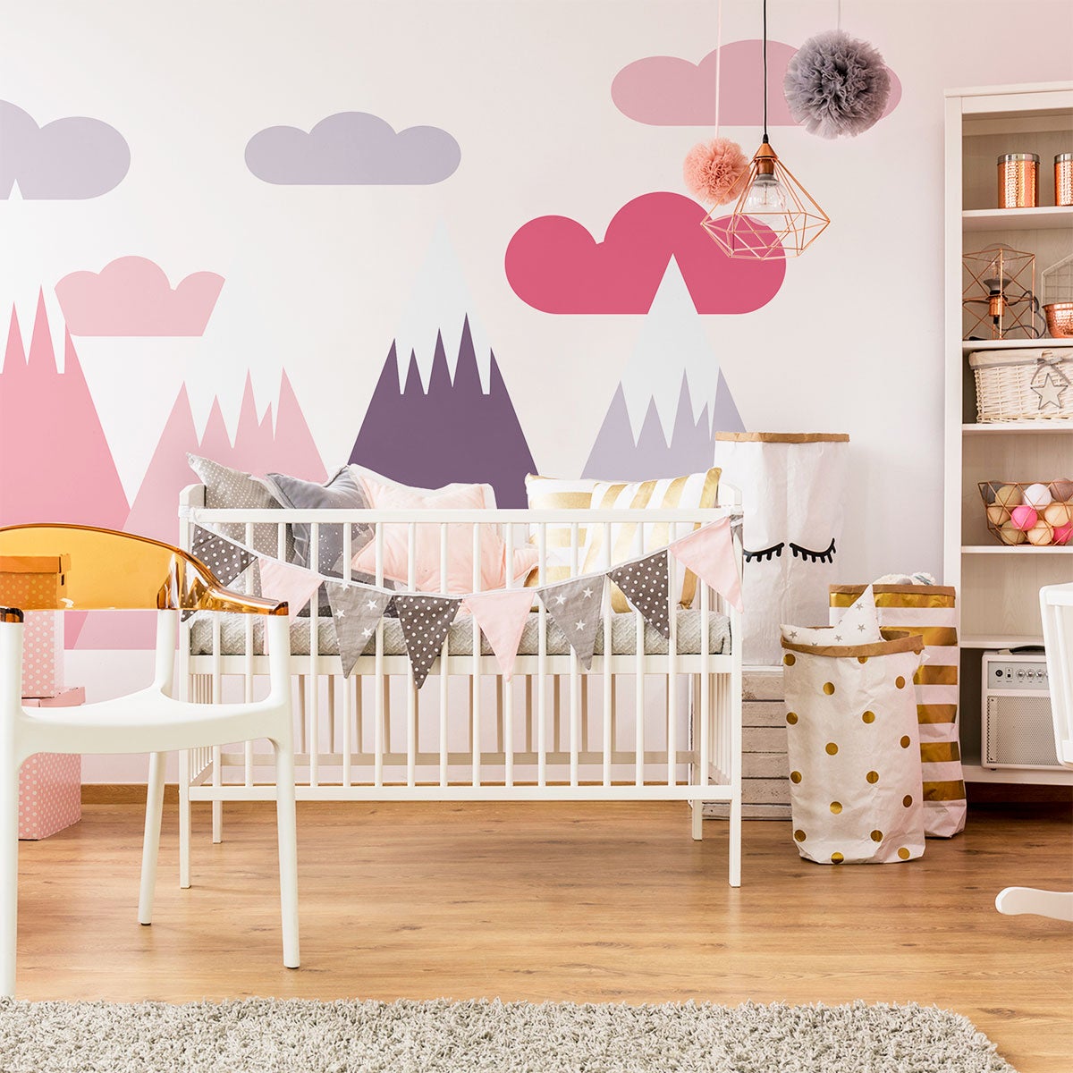 Vinilo niño escandinavo de montaña loka - adhesivo de pared - revestimiento sticker mural decorativo - 90x135cm - 3