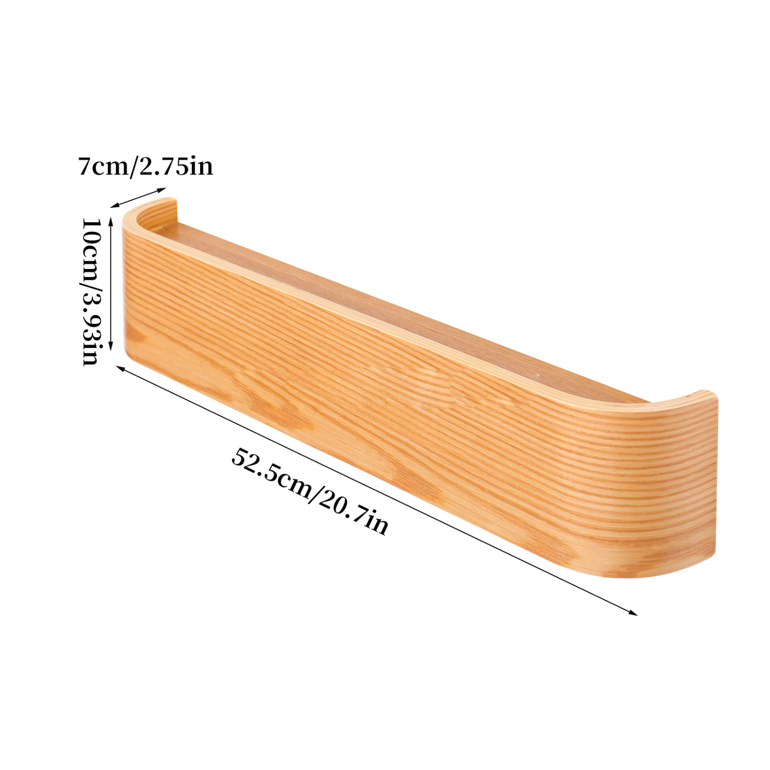 Porte-Manteau Mural Bois | Design Moderne avec Crochets Muraux Cachés | Panneau en Placage de Bois Massif | Chêne - 2