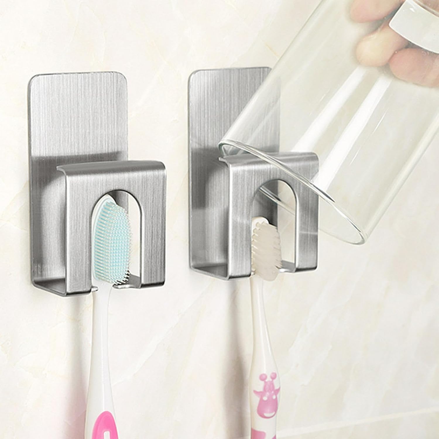 Porte-brosse à dents en acier inoxydable 304 - Support de rangement pour dentifrice - 3 emplacements pour économiser de l'espace - Pour salle de bain - Doré