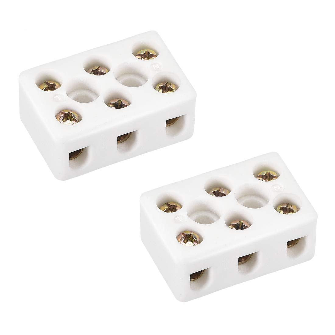 3-stykowy ceramiczny blok zaciskowy wysokotemperaturowy, złącze porcelanowe 31x20x14 mm, 2 szt.