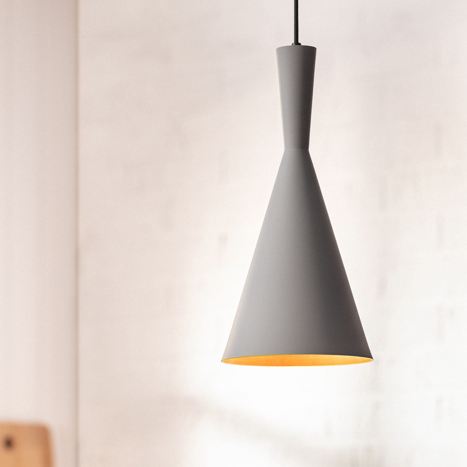 Lustre Suspension Métal Lennon | Conique Vintage Design | Aluminium Durable | Ampoule E27 Non Incluse | Câble Réglable 1,20m | Usage - 4
