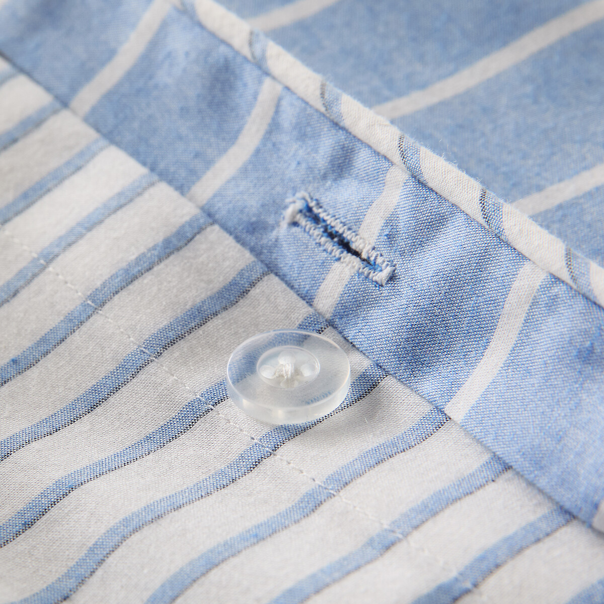 Housse de couette en percale de coton, Edward - Rayé bleu - 240 x 220 cm - 5