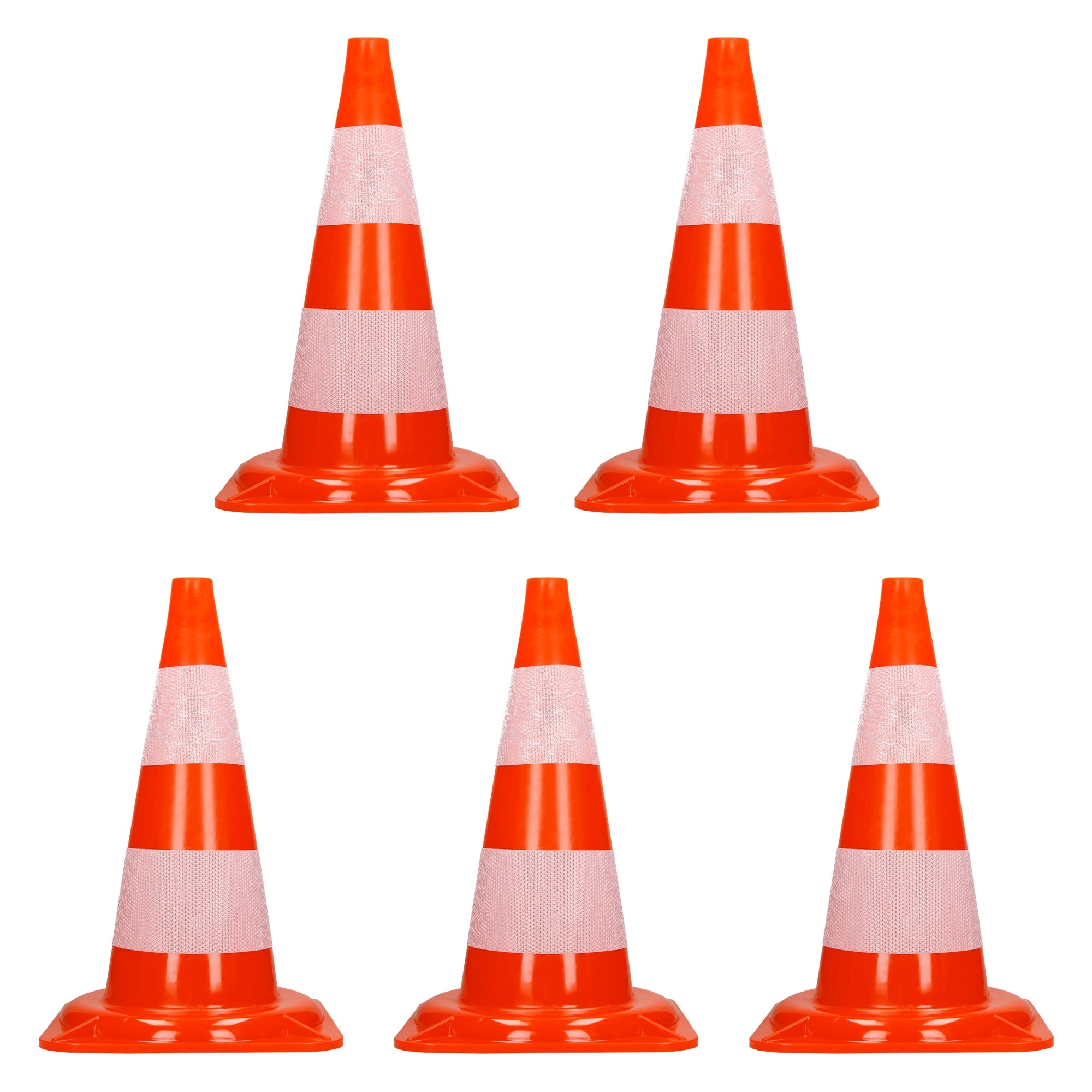 10 Coni Segnaletici ECD Germany 50cm - Arancione E Bianco Con Strisce Riflettenti - Foto 7