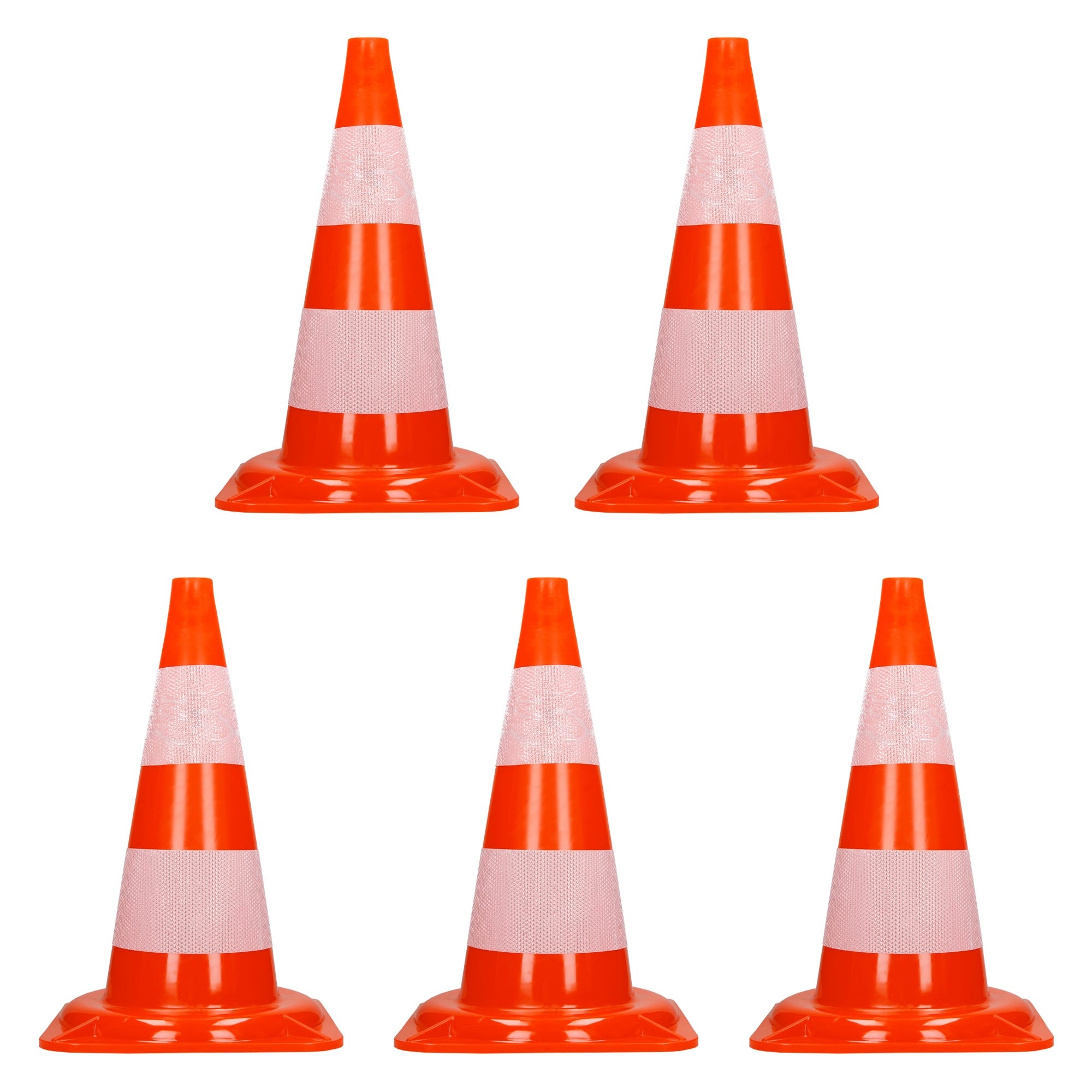 10 Coni Segnaletici ECD Germany 50cm - Arancione E Bianco Con Strisce Riflettenti - Foto 7