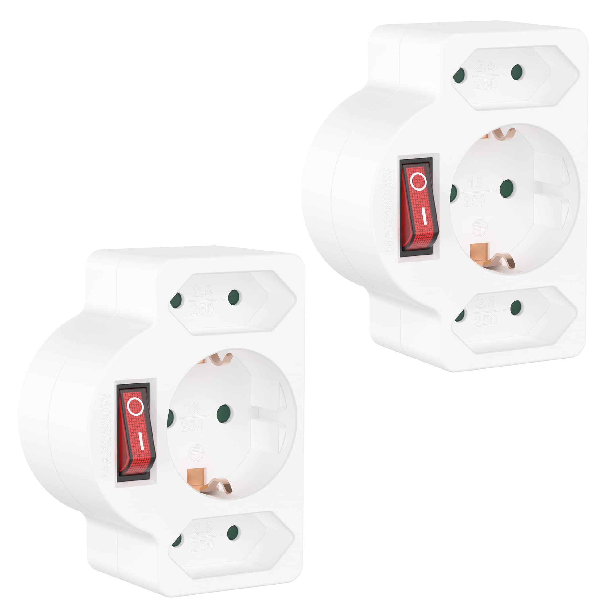 Maclean mce31 Switchable Franzoesisches System 2 Dual Socket with