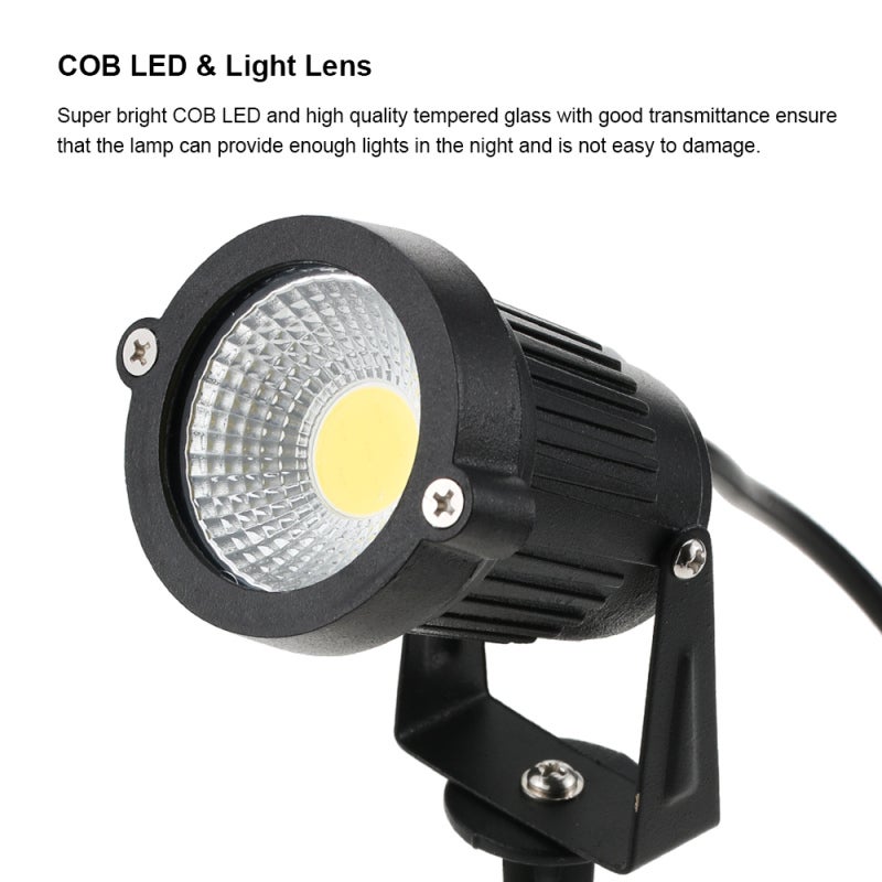 Lot de 4 lampes LED COB 12 V AC/DC, 500 lm, projecteurs haute puissance ultra-lumineux pour jardin, terrasse et allée. - 2