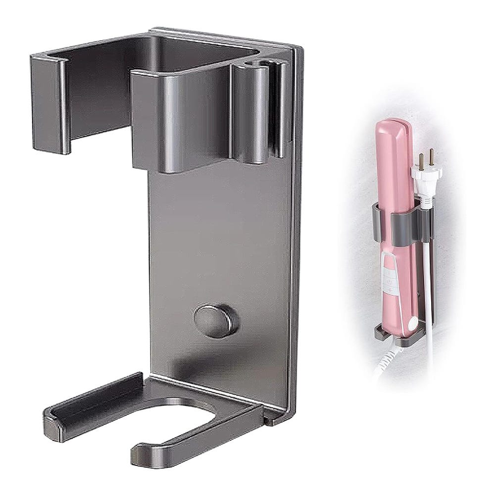 Soporte De Pared Para Secador Y Plancha De Pelo - Acero Inoxidable, Organizador Para Baño O Peluquería