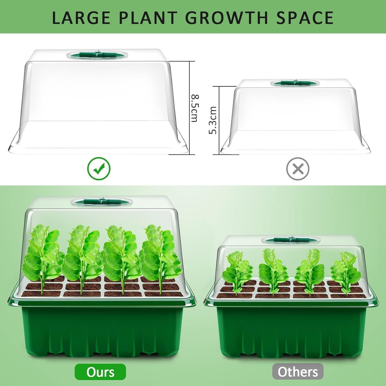 Bacs à Semis Lot De 100 Plateaux De Culture De Jardin Avec Trous De Drainage U2013 25,4 X 50,8 Cm U2013 Plateau De Germination En Plastique Avec Trous U2013 Plateau De Barquette