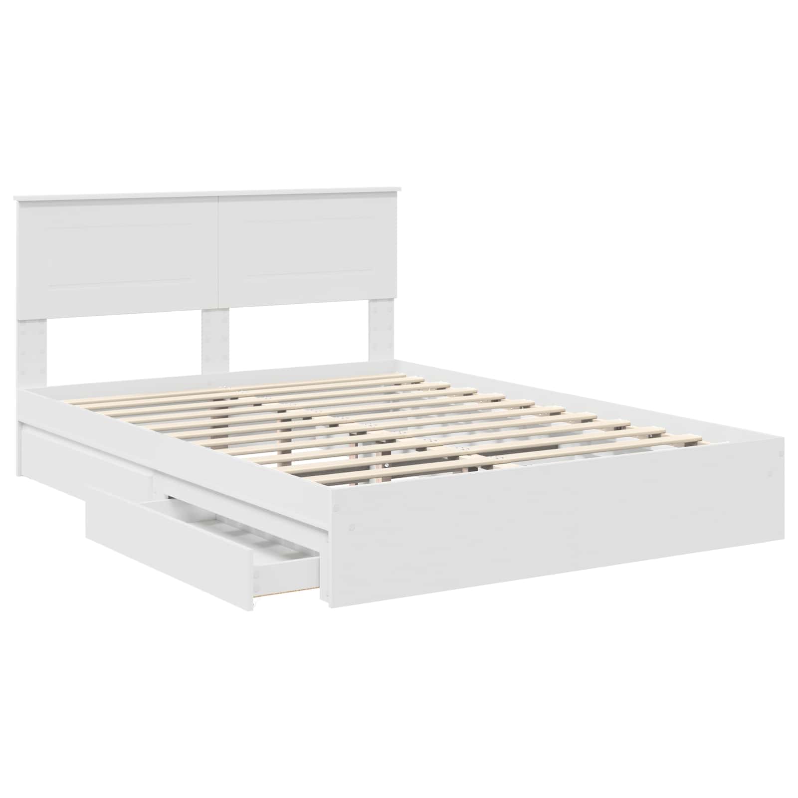 Lit de rangement réglable Blanc 140 x 200 cm panneau de bois - 5