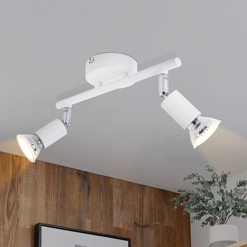 ZMH 330° Regulowany Reflektor Sufitowy Biały Nowoczesny Lampa Sypialniana Wewnętrzna GU10 Salon