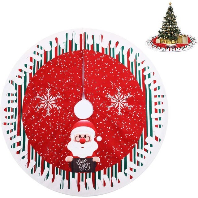 Saia para árvore de Natal, saia vermelha para árvore de Natal para casa, festas, decoração de árvore de Natal (80cm)