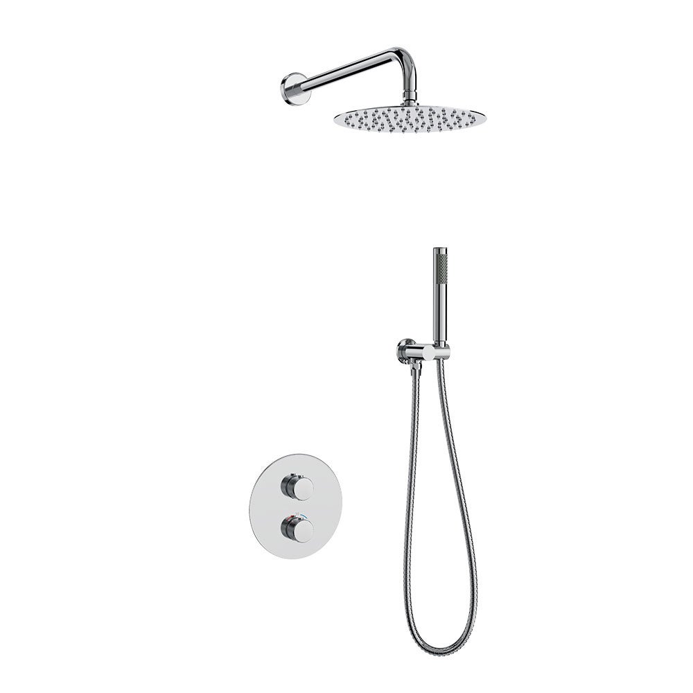 Conjunto Ducha Termostatico Empotrado Duich Cromo acabado cromo, cartucho cerámico, material inoxidable AISI 304, grifería de baño moderna - 2