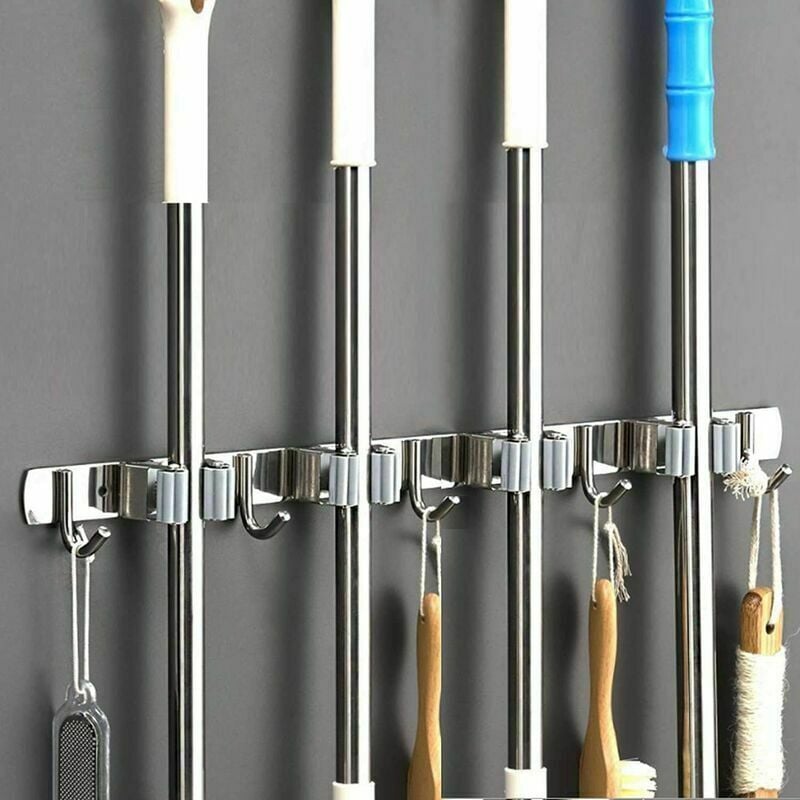 4 Pezzi Porta Mocio Da Parete, Gancio Per Mocio Da Parete Senza Foratura Porta Mocio A Forma Di Cartone Animato Con Ganci Per Cucina Bagno Garage 84362180
