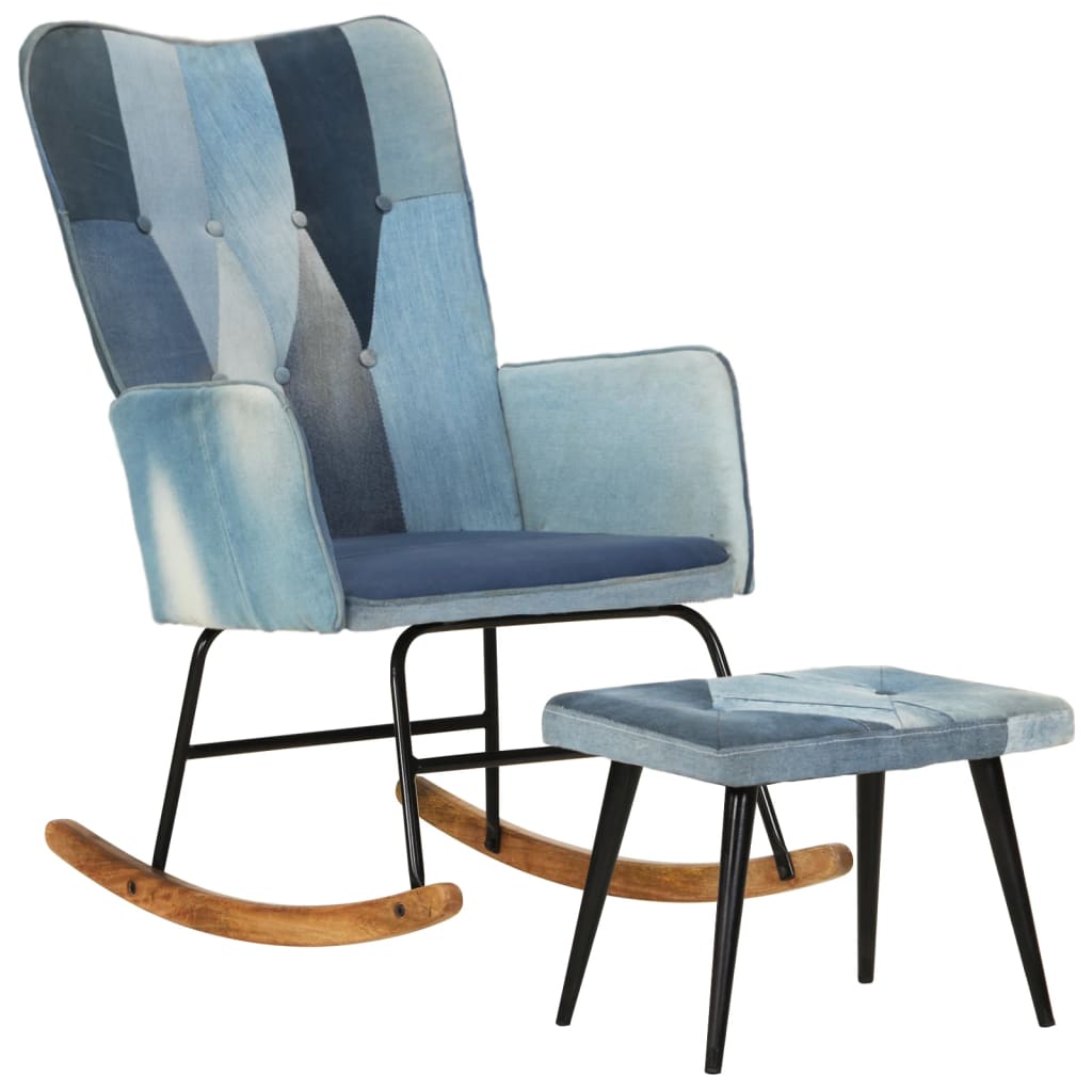 Fauteuil à Bascule Avec Repose-pieds Réglable - Hauteur 92 Cm, Siège 65x47 Cm, Appui-tête, Patins Feutre, Blanc