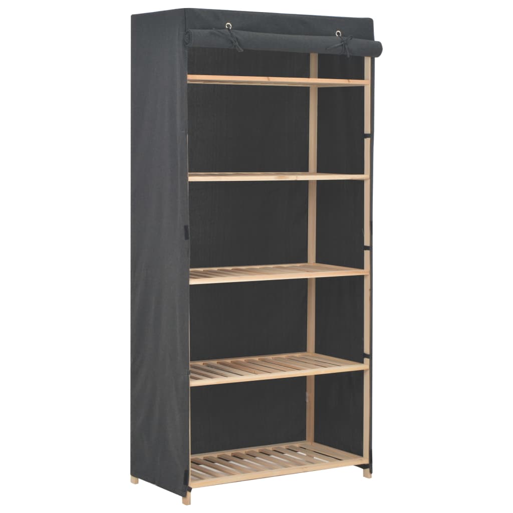 Armário de tecido cinza 79x40x170 cm - COMFORTXL - 2