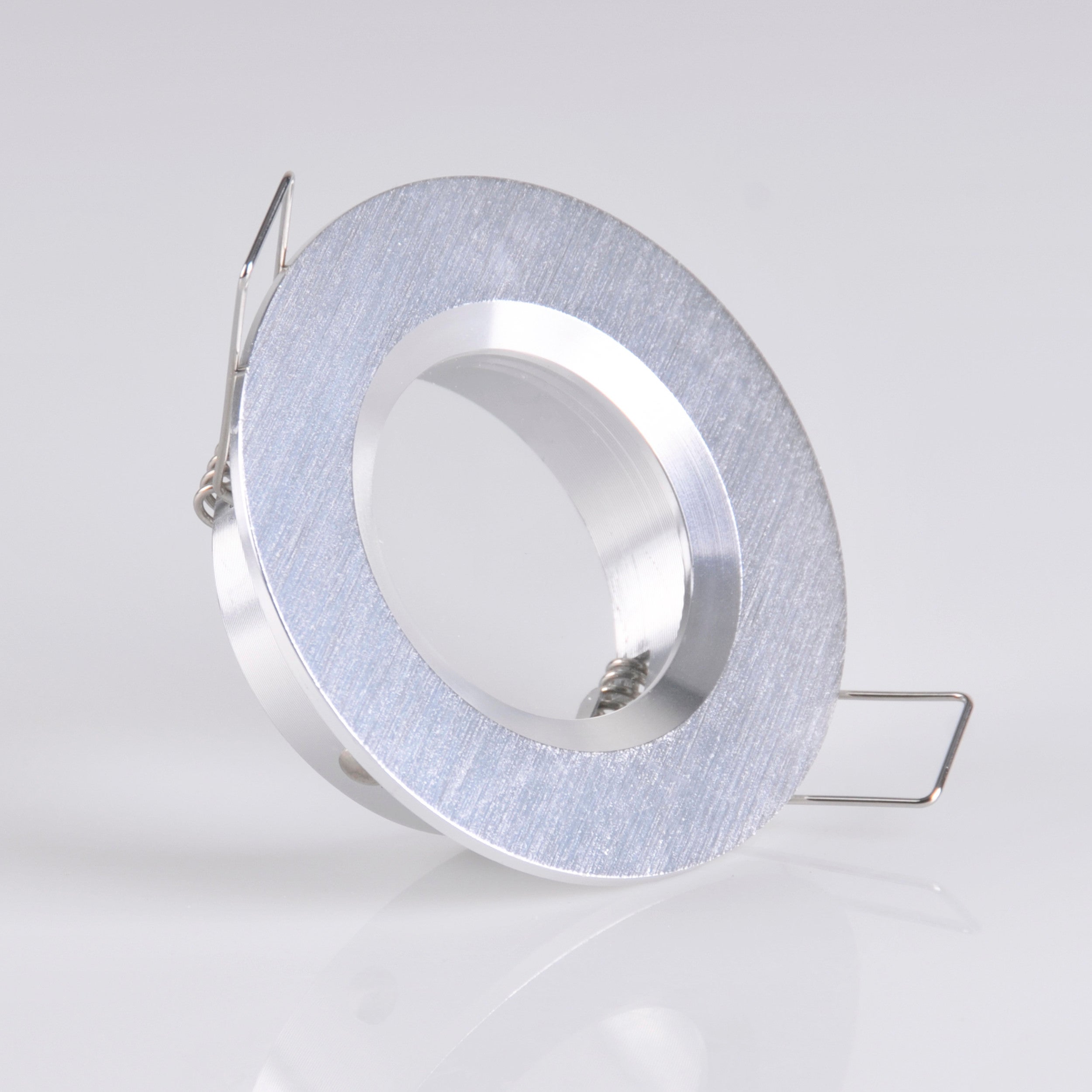 Oprawa sufitowa wpuszczana podtynkowa Boras srebrny szczotkowany 1xMR16x8W okrągła IP44 wym: 4 x 8 x 8 cm aluminium Polux - 4