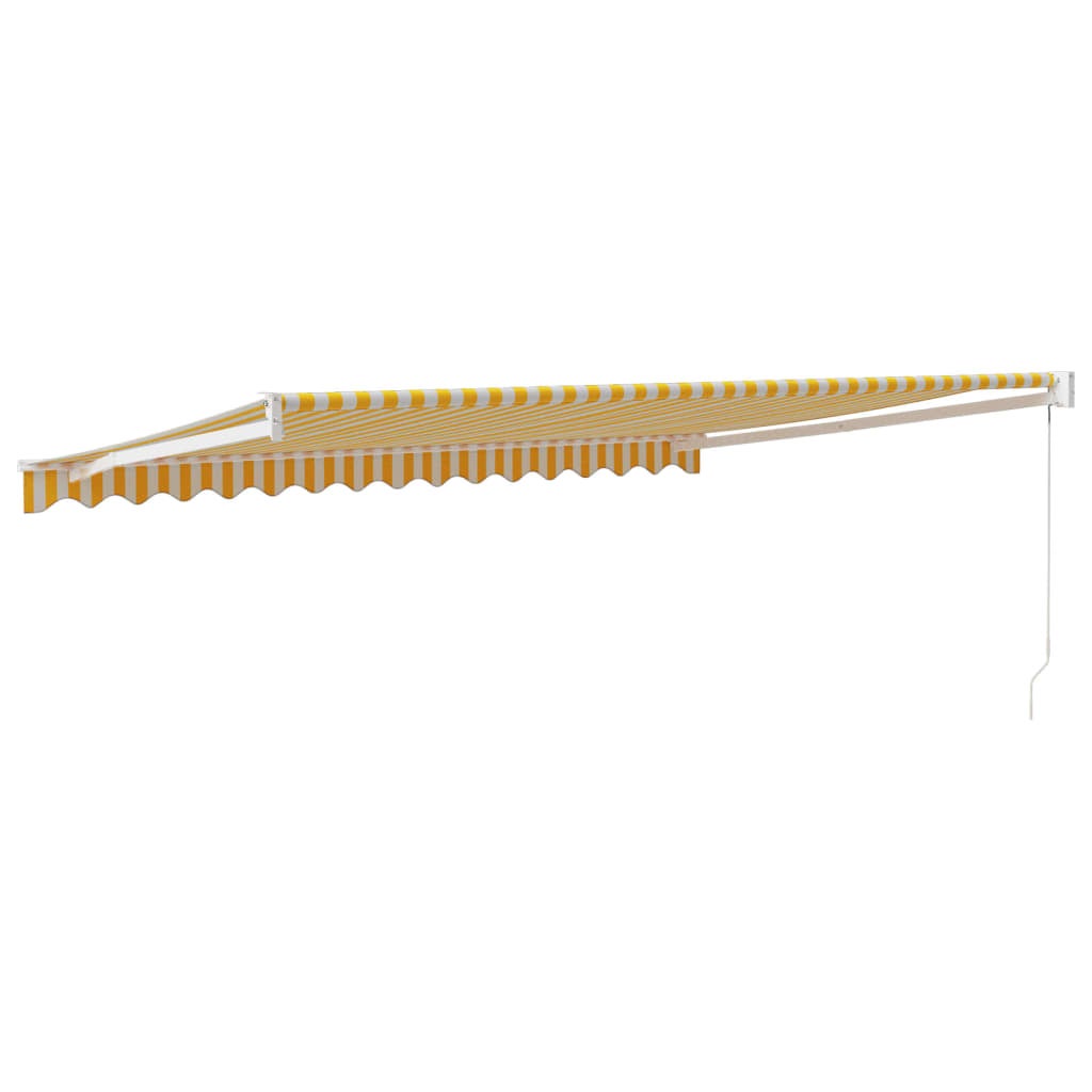 Toldo retráctil aluminio y tela amarillo y blanco 4,5x3 m vidaXL - 5