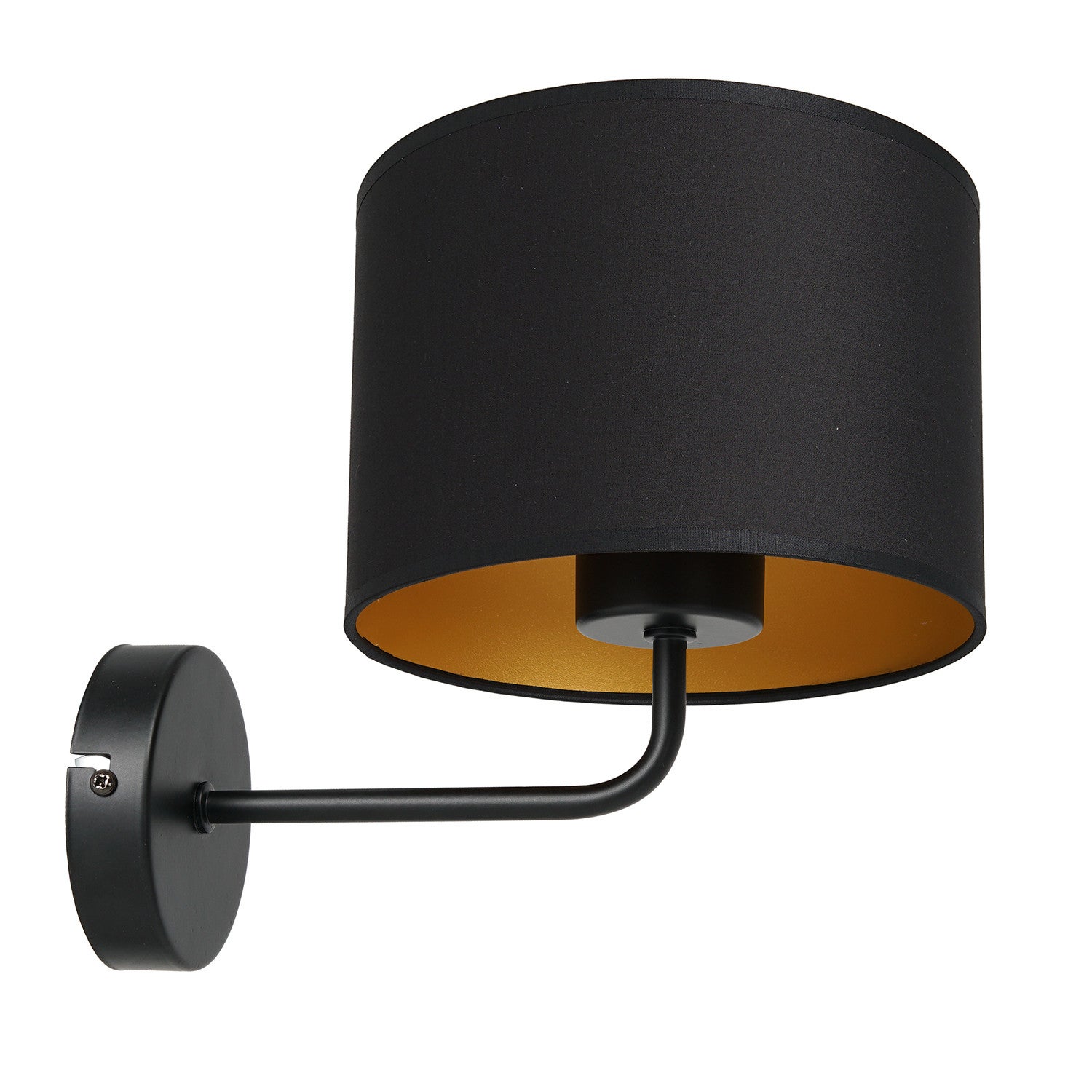 Kinkiet ścienny Arden czarny mat-złoty 1xE27x15W wym: 24 x 18 x 26 cm tkanina IP20 Luminex