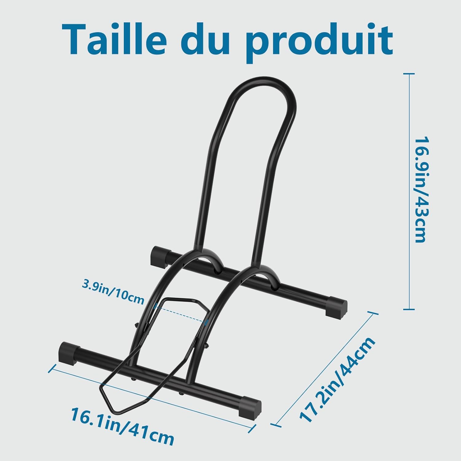 Support De Sol Pour Vélo - Porte-vélo Vertical Garage - Capacité 45 Lbs - Noir - Neuf