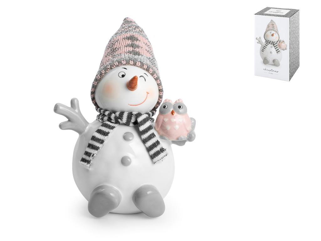 HEITMANN DECO Bonhomme De Neige En Céramique Blanc Env. 22 Cm