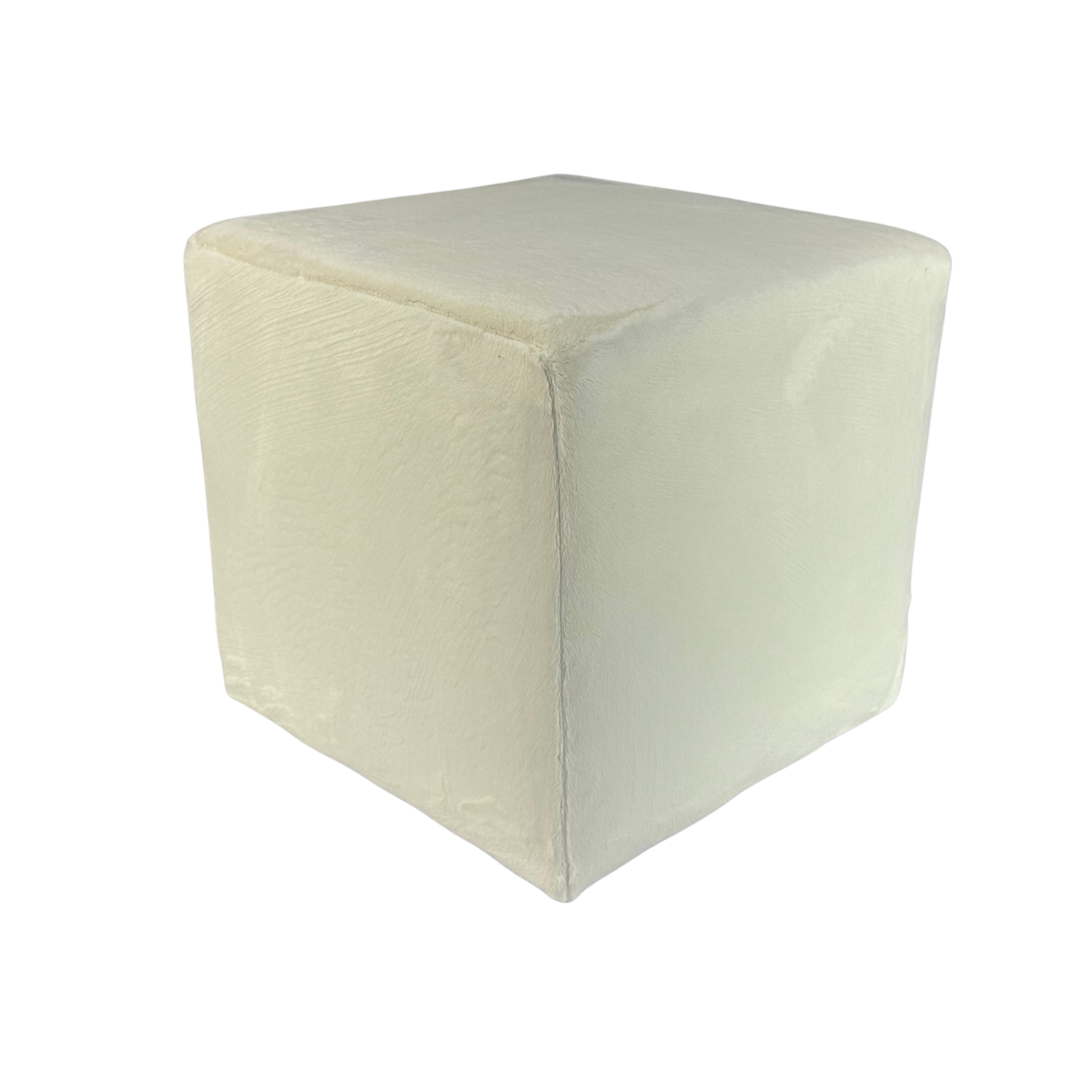 Pufa 40×40 cm podnóżek VELVET MINKY kwadratowa siedzisko miękka welurowa tkanina beżowa