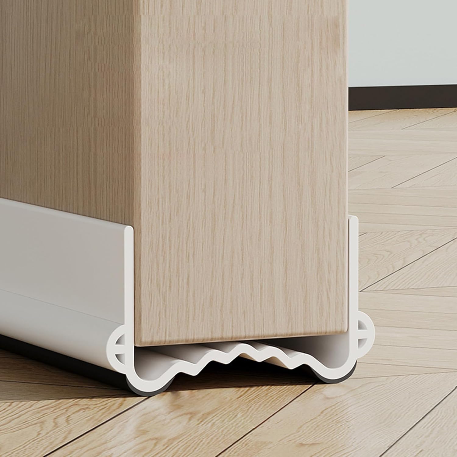 Izolacyjna listwa dolna drzwi 100 cm - Stoper przeciągów - Izolacja akustyczna i termiczna - Chroni przed przeciągami i owadami - Biała