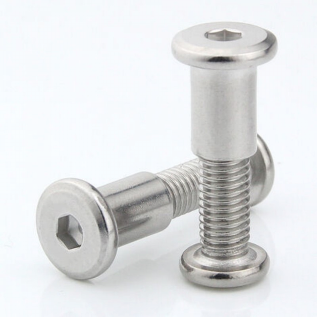 Boulons de Fixation de Hexagonal Vis de Connexion en Meuble M6 x 35MM Connecteur d'armoire Fileté，10Pcs