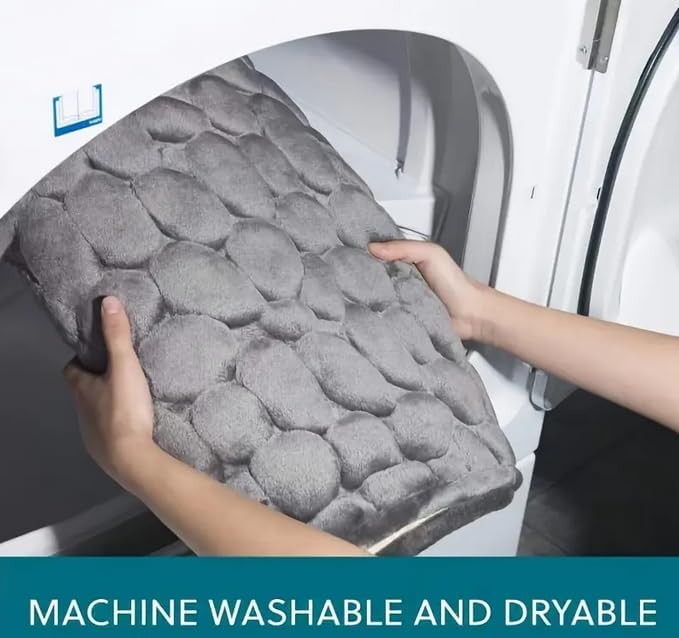 Tapis de bain, antidérapant, super absorbant, adapté pour salle de bain, douche, baignoire - 40x60 cm (gris) - 4