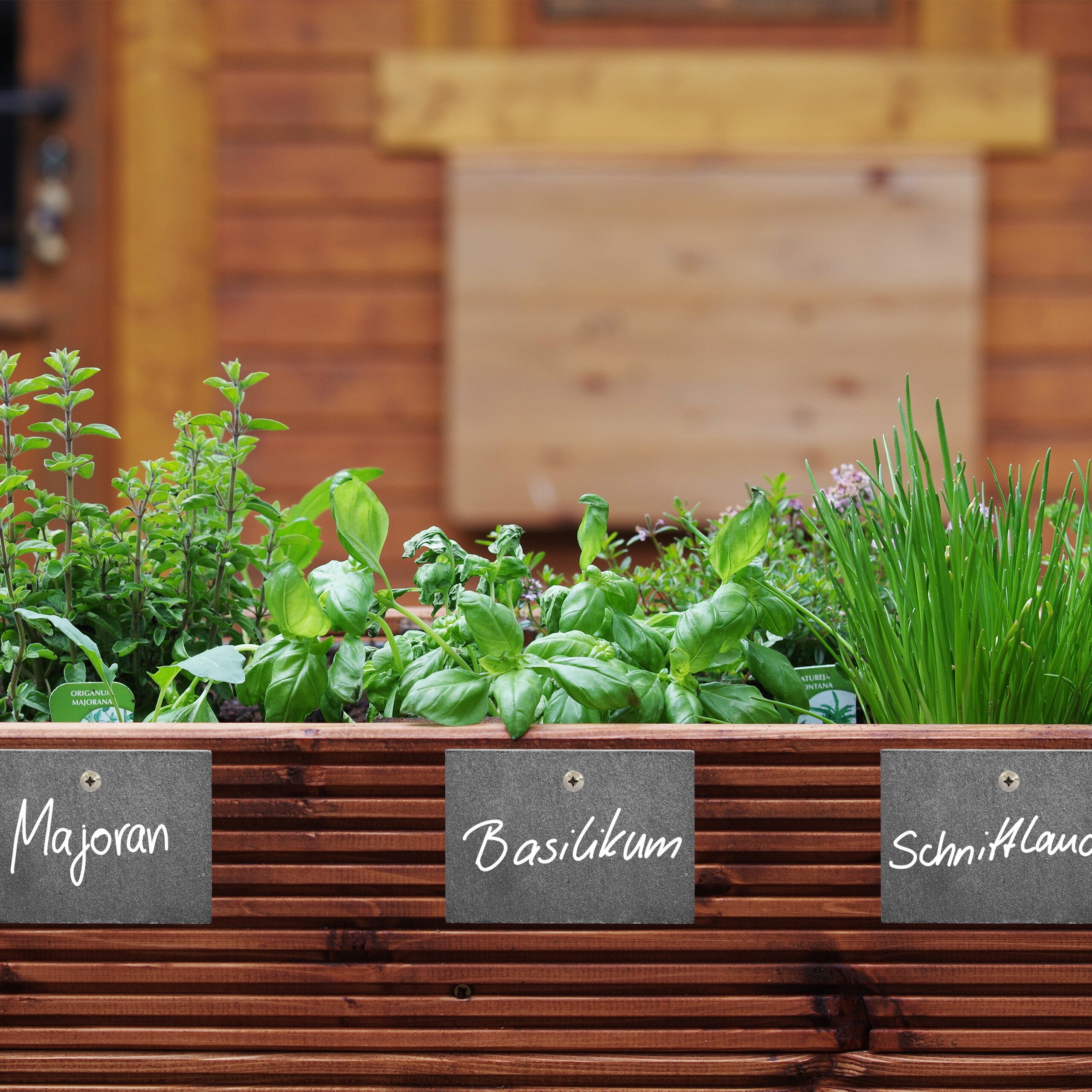 Écriteaux en ardoise, lot de 10, petites pancartes à accrocher, pour le jardin, étiquettes, anthracite, Relaxdays - 2