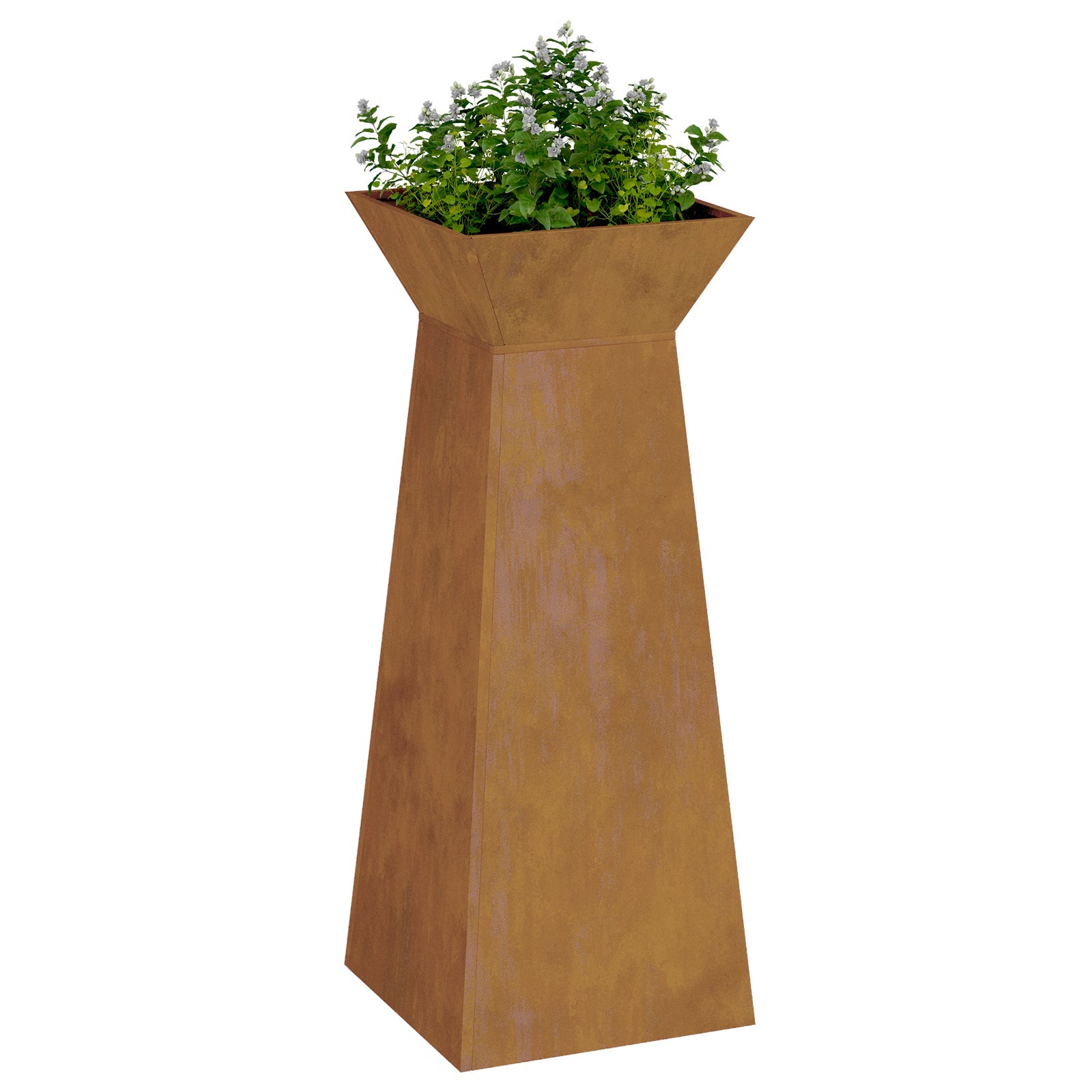 Donica słupowa 2 pcs Srebrny 40 x 40 x 100 cm vidaXL
