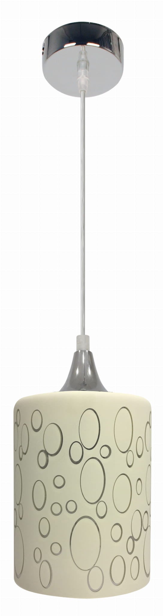 Lampa wisząca SAND chromowana-biała 1 x E27 x 40W wym:115x12x12cm Candellux