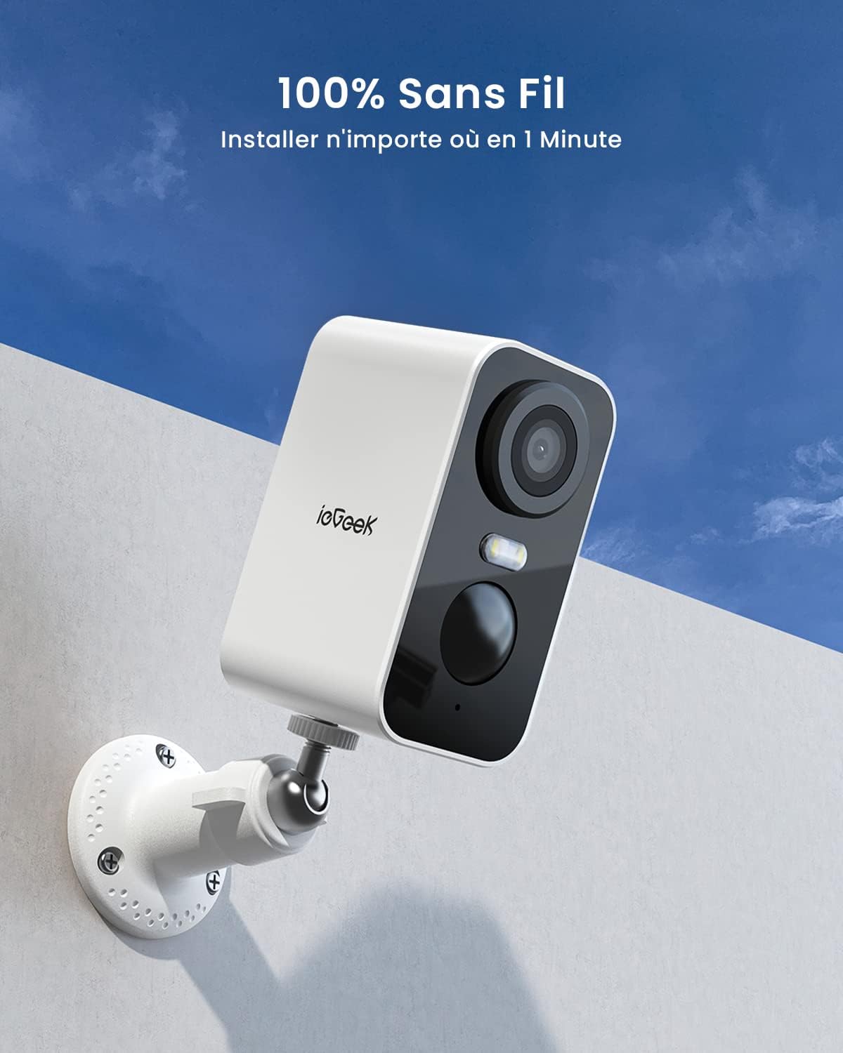 IeGeek Caméra Surveillance WiFi 5MP Extérieure sans Fil, Vision
