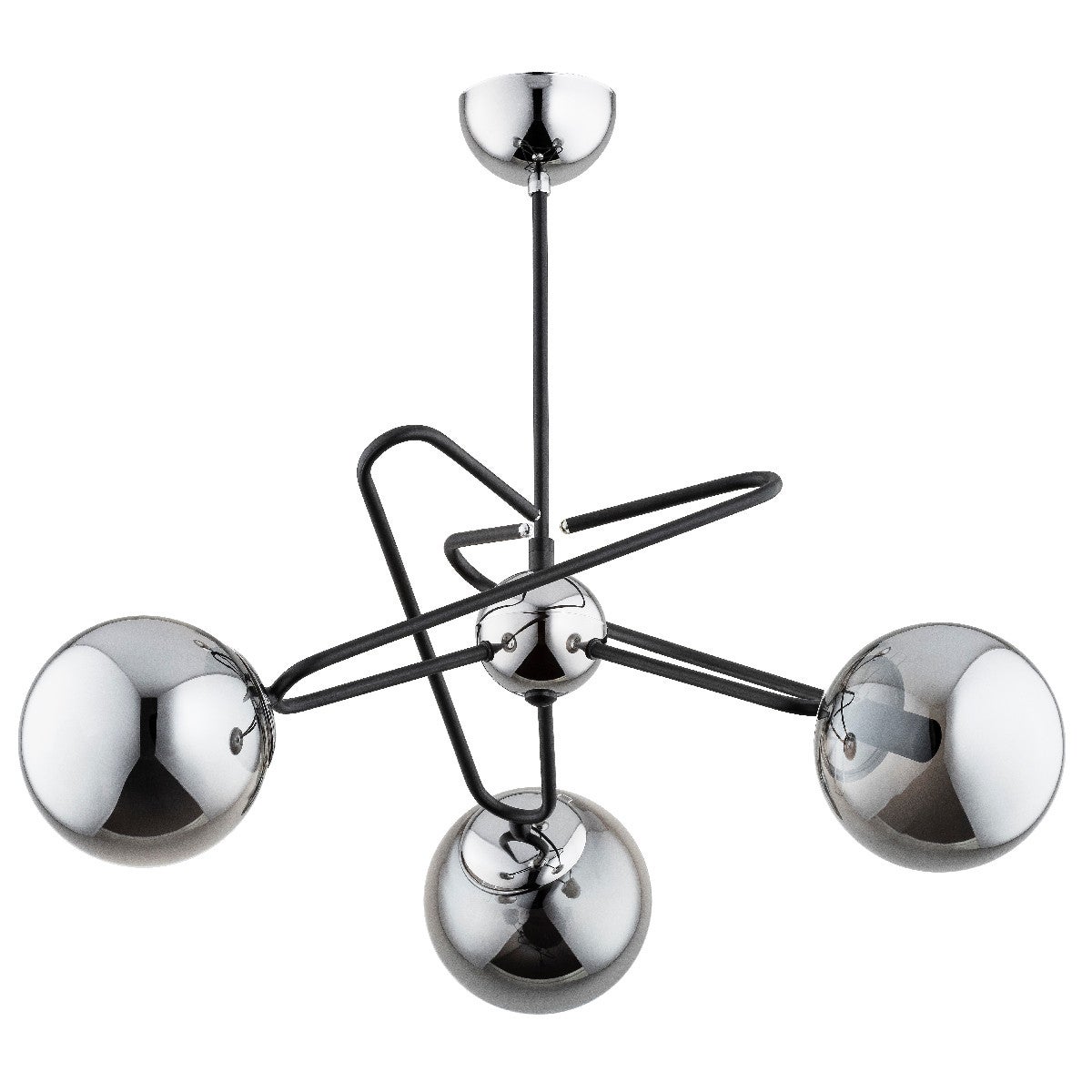 Lampa wisząca Sagito czarna-chromowana 3xE14x10W nowoczesna wym: 50 x 60 x 60 cm metal Alfa