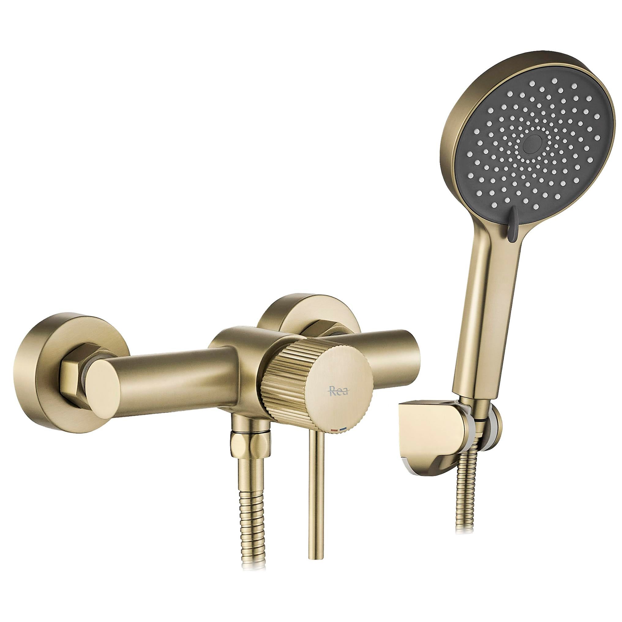 KIT DE DOUCHE REA LUNGO STRIPE BRUSH GOLD 13X19,5X11CM | Leroy Merlin