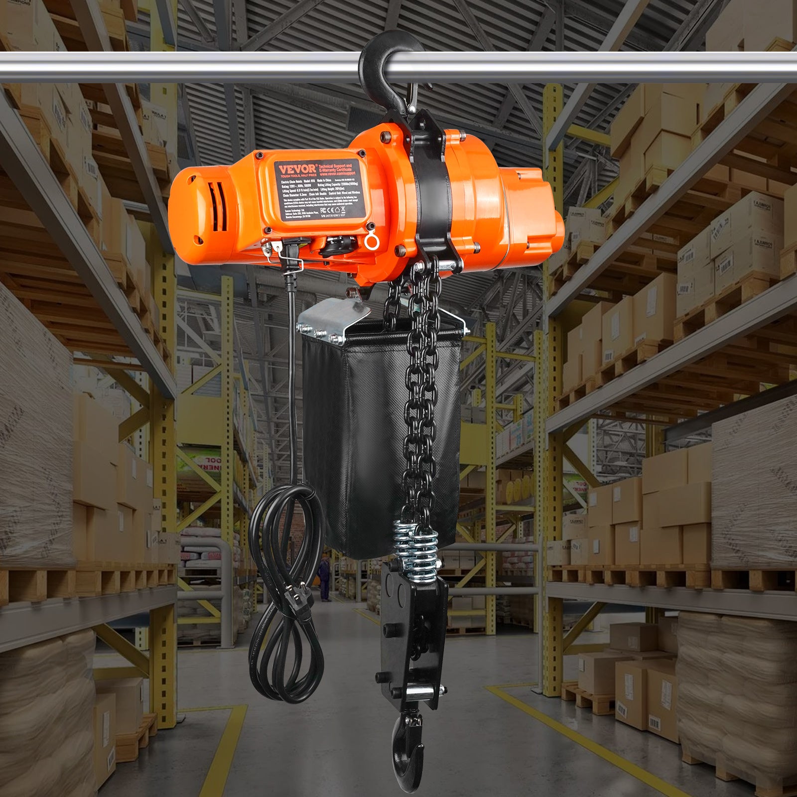 Paranco a catena elettrico gru paranco a fune VEVOR 6 m 998 kg wireless/cablato - 8