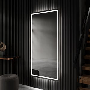 Miroir Avec LED Illumination Salle De Bain  120x80cm  LED Lumineux Miroir Avec Eclairage Interrupteur Blanc Froid 89043586