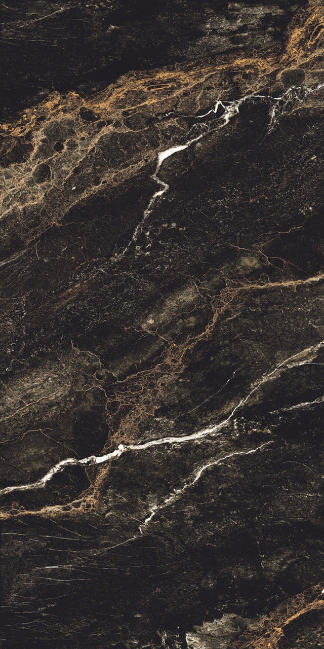 Carrelage sol / mur effet marbre LYTHOS BLACK l.60 x L.120 cm Brillant LIMCARO