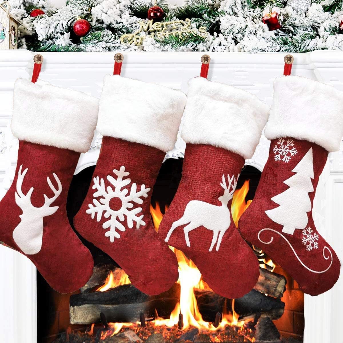 Skarpeta świąteczna Xmas Torba prezent Skarpety świąteczne Skarpeta bożonarodzeniowa zawieszenia jako dekoracja kominka choinki witryny sklepowej szt