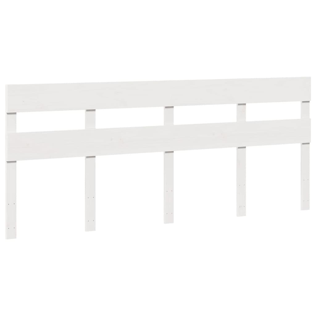 Cadre de lit sans matelas en bois massif de pin blanc pour la chambre, 200 × 200 cm - 4