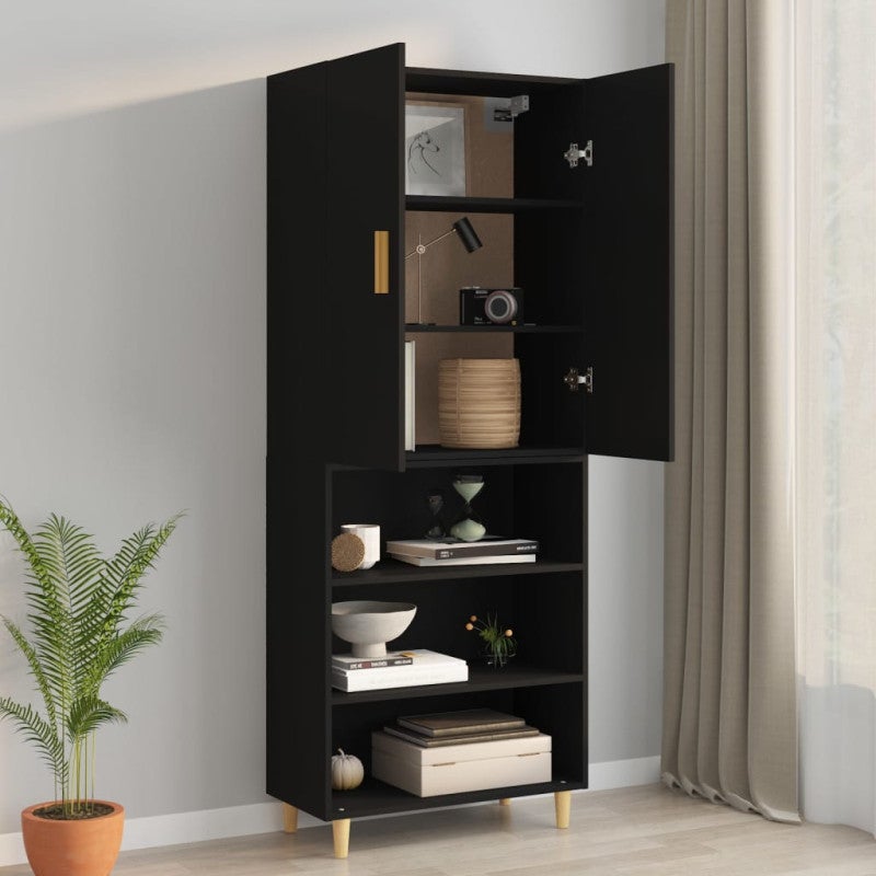 Armoire murale suspendue Noir 69,5x34x90 cm - 4