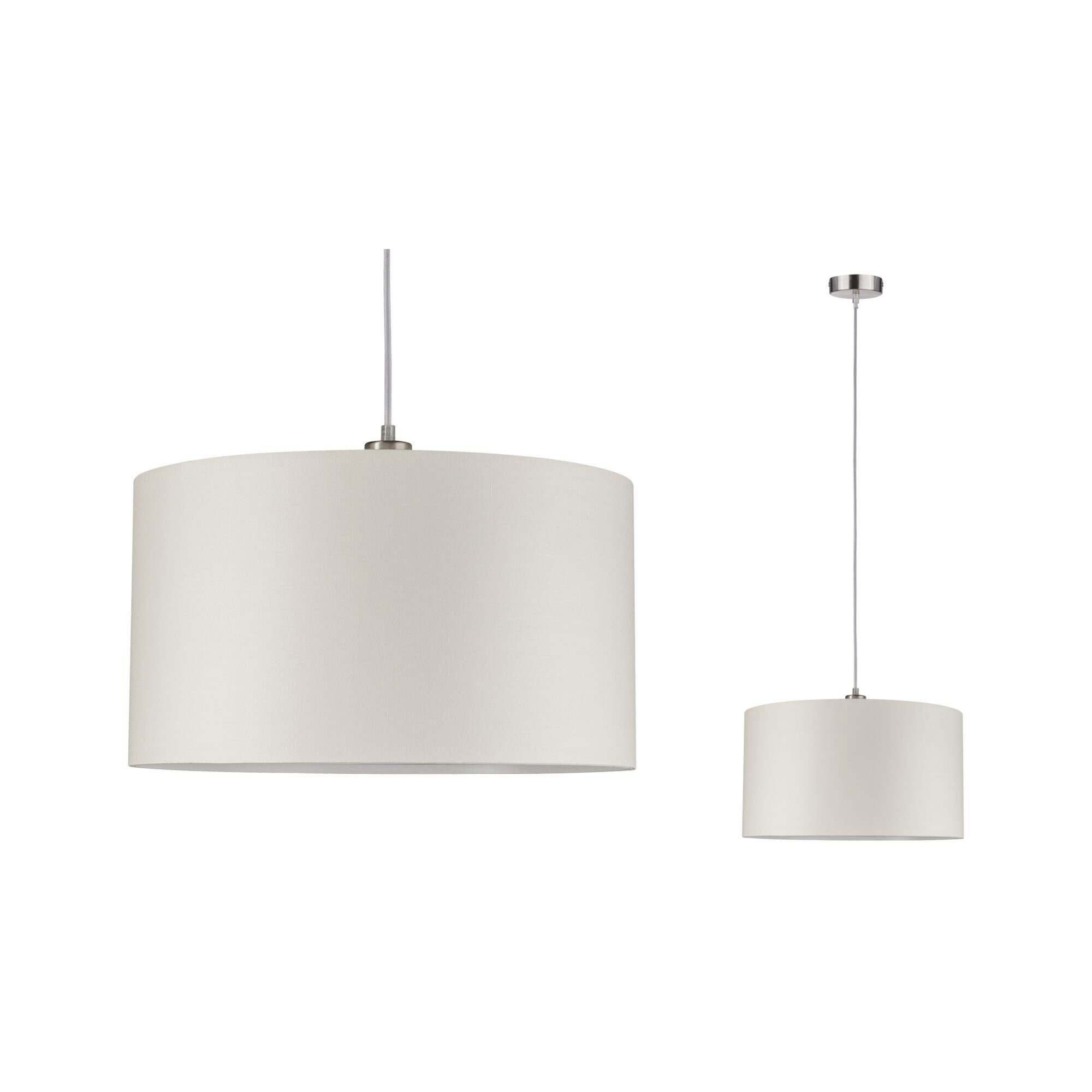 Luminaire en suspension Tessa E27 max. 60W Crème, Acier brossé gradable - 2