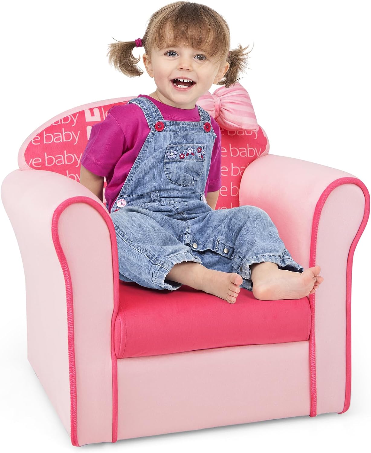 Getifun Divanetto Per Bambini Con Ottomana - Poltroncina Doppia Seduta In Pelle PVC - Adatto A 0-4 Anni (Grigio Scuro, 82,8x41,9x40,6 Cm) - 5