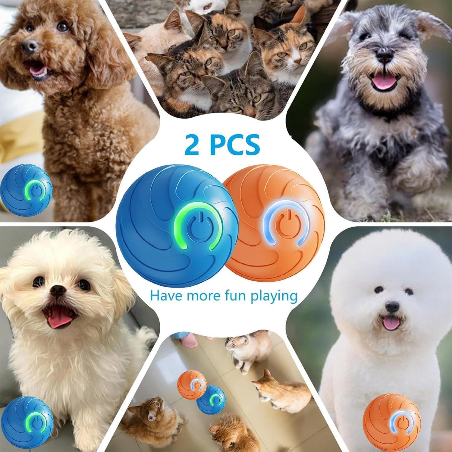 Pelota interactiva inteligente genérica 2026 para perros (azul): juguete recargable por USB con vibración y rebote automático, estimulación cerebral - 5
